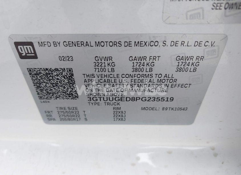 Photo 9 of 2023 Gmc Sierra 1500 4WD SHORT BOX DENALI (VIN 3GTUUGED8PG235519)