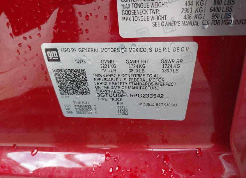 Photo 9 of 2023 Gmc Sierra 1500 4WD SHORT BOX DENALI (VIN 3GTUUGEL5PG233542)