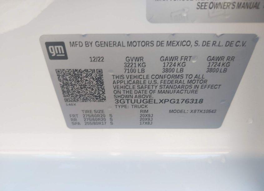 Photo 9 of 2023 Gmc Sierra 1500 (VIN 3GTUUGELXPG176318)