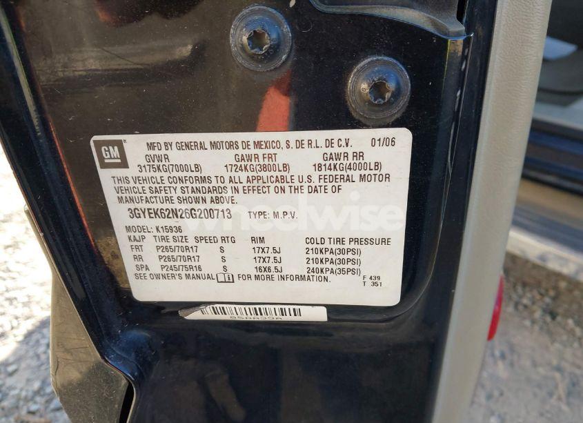 Photo 9 of 2006 Cadillac Escalade EXT STANDARD (VIN 3GYEK62N26G200713)