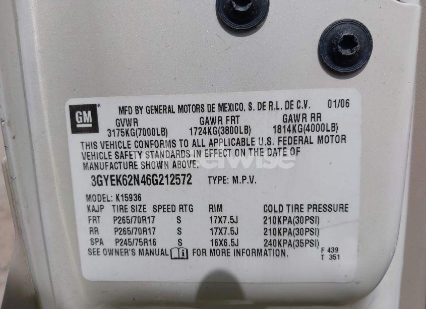 Photo 9 of 2006 Cadillac Escalade EXT STANDARD (VIN 3GYEK62N46G212572)