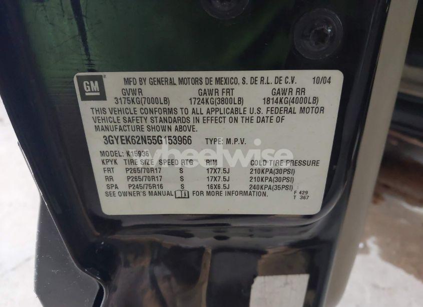 Photo 9 of 2005 Cadillac Escalade EXT STANDARD (VIN 3GYEK62N55G153966)