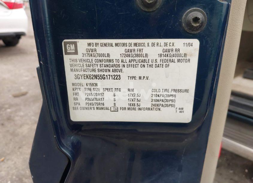 Photo 9 of 2005 Cadillac Escalade EXT STANDARD (VIN 3GYEK62N55G171223)