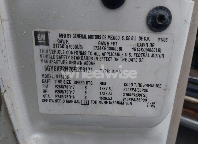 Photo 9 of 2006 Cadillac Escalade EXT STANDARD (VIN 3GYEK62N76G203171)