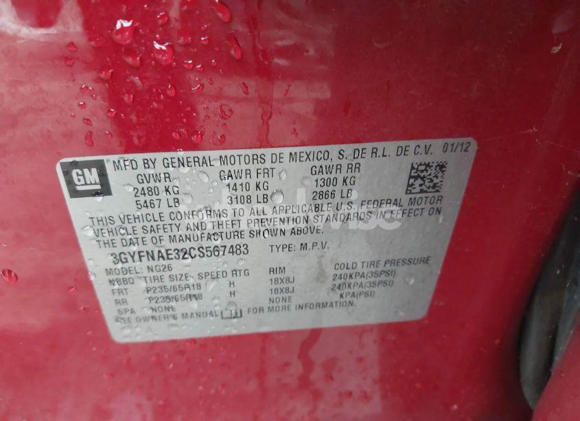 Photo 9 of 2012 Cadillac Srx LUXURY COLLECTION (VIN 3GYFNAE32CS567483)