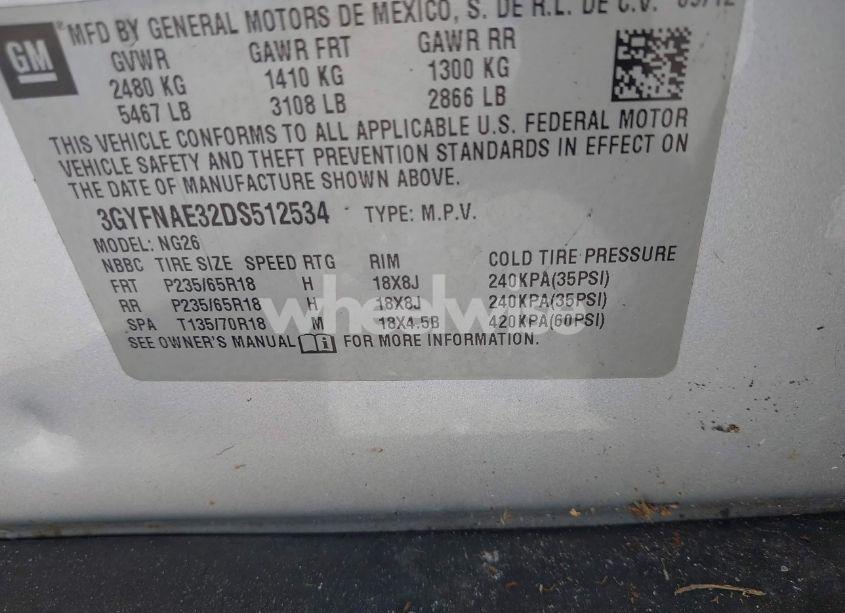 Photo 9 of 2013 Cadillac Srx STANDARD (VIN 3GYFNAE32DS512534)