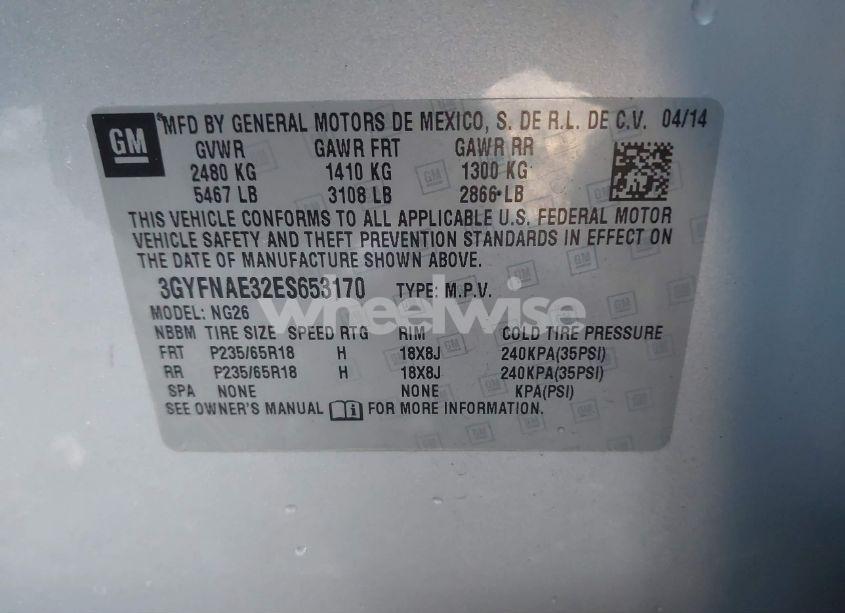 Photo 9 of 2014 Cadillac Srx STANDARD (VIN 3GYFNAE32ES653170)