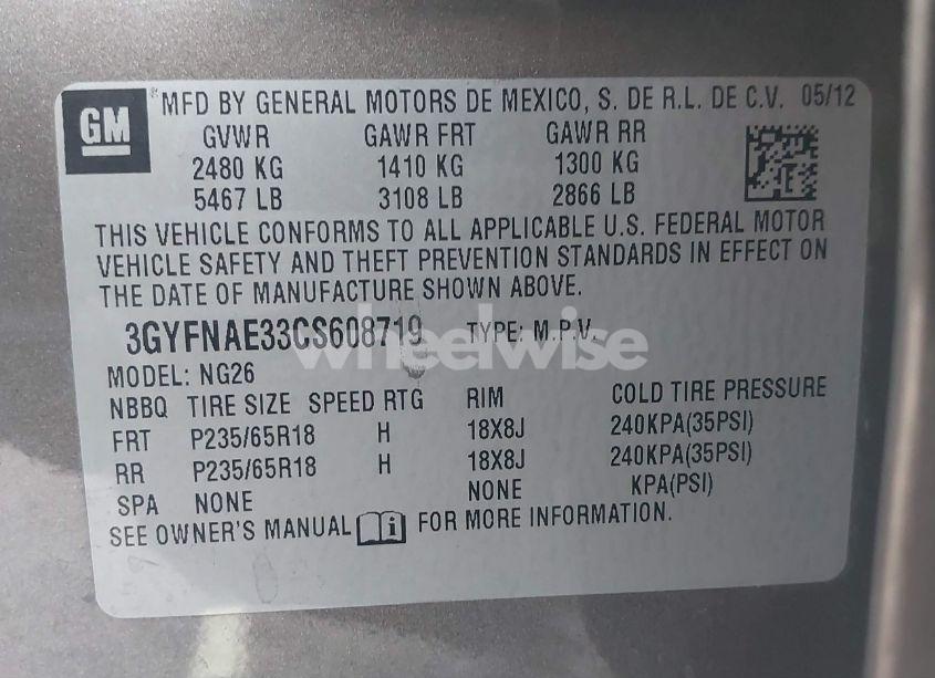Photo 9 of 2012 Cadillac Srx LUXURY COLLECTION (VIN 3GYFNAE33CS608719)
