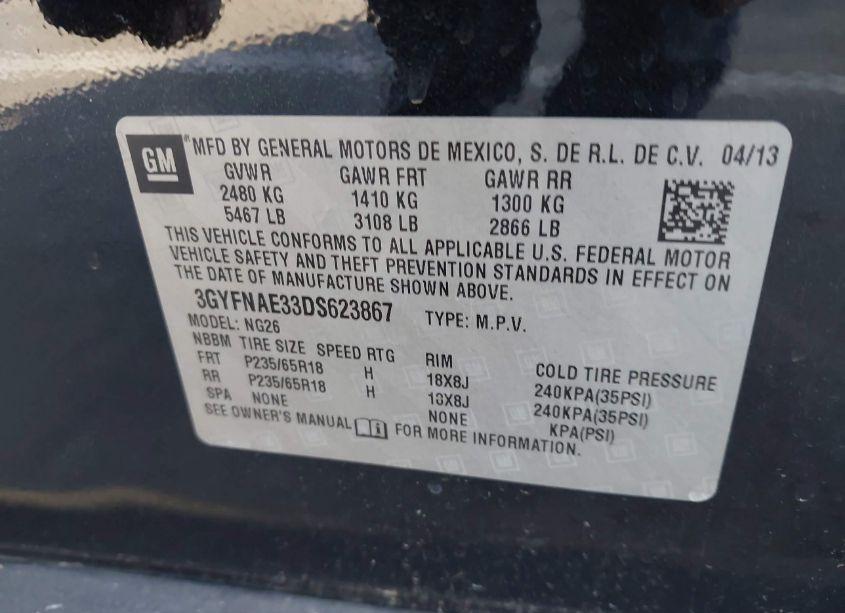 Photo 9 of 2013 Cadillac Srx STANDARD (VIN 3GYFNAE33DS623867)