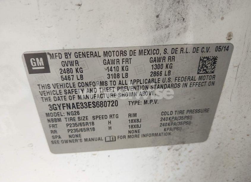 Photo 9 of 2014 Cadillac Srx STANDARD (VIN 3GYFNAE33ES680720)