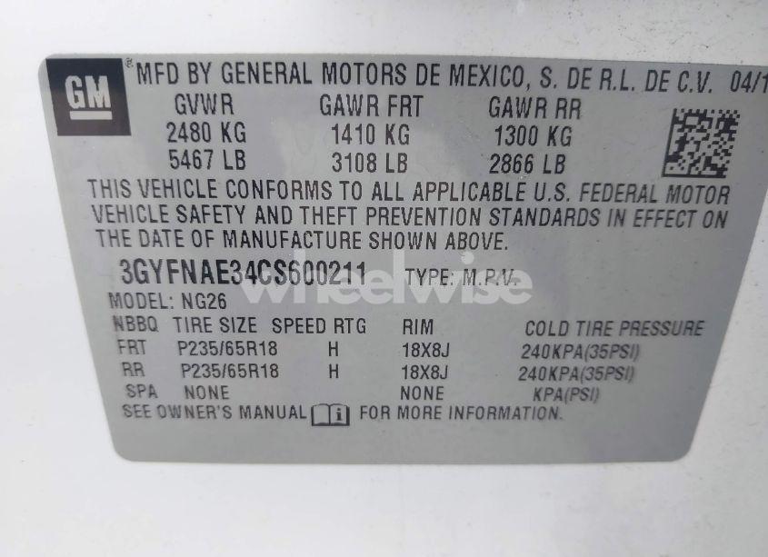 Photo 9 of 2012 Cadillac Srx LUXURY COLLECTION (VIN 3GYFNAE34CS600211)