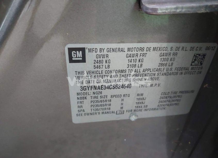 Photo 9 of 2012 Cadillac Srx LUXURY COLLECTION (VIN 3GYFNAE34CS624640)