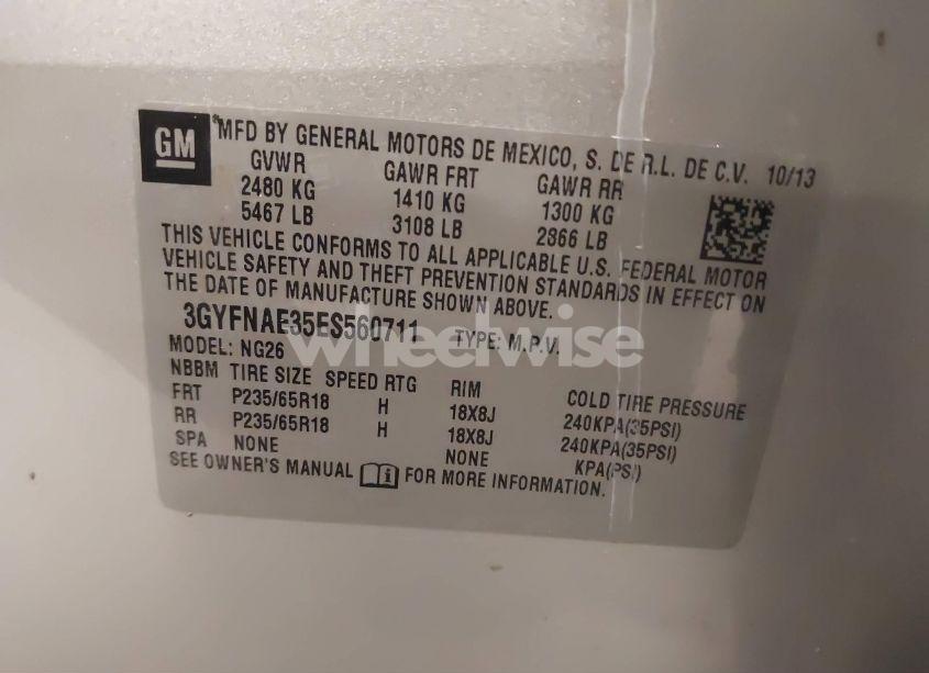 Photo 9 of 2014 Cadillac Srx STANDARD (VIN 3GYFNAE35ES560711)