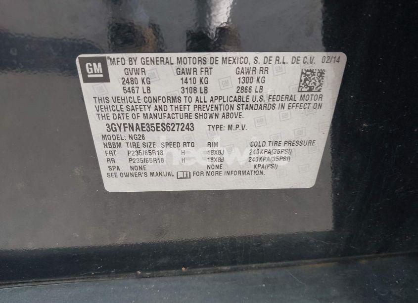 Photo 9 of 2014 Cadillac Srx STANDARD (VIN 3GYFNAE35ES627243)