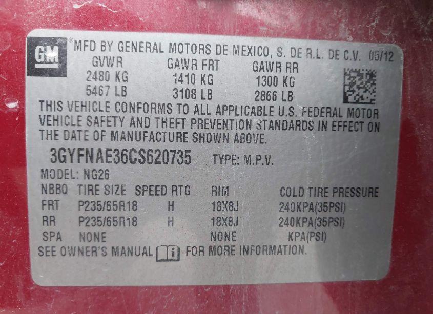 Photo 9 of 2012 Cadillac Srx LUXURY COLLECTION (VIN 3GYFNAE36CS620735)