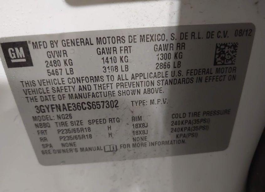 Photo 12 of 2012 Cadillac Srx LUXURY COLLECTION (VIN 3GYFNAE36CS657302)