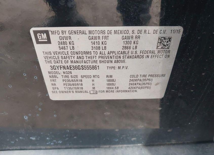 Photo 9 of 2016 Cadillac Srx STANDARD (VIN 3GYFNAE36GS555861)