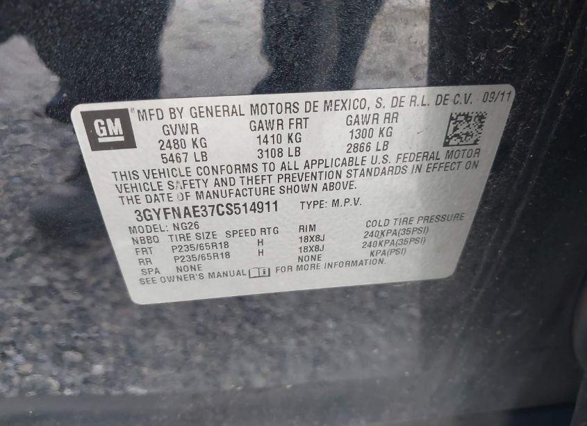 Photo 9 of 2012 Cadillac Srx LUXURY COLLECTION (VIN 3GYFNAE37CS514911)