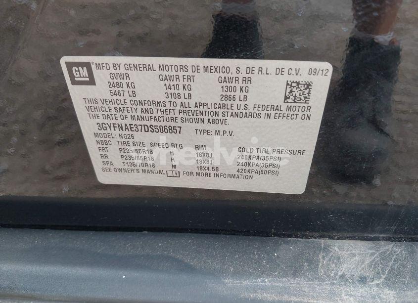 Photo 9 of 2013 Cadillac Srx STANDARD (VIN 3GYFNAE37DS506857)