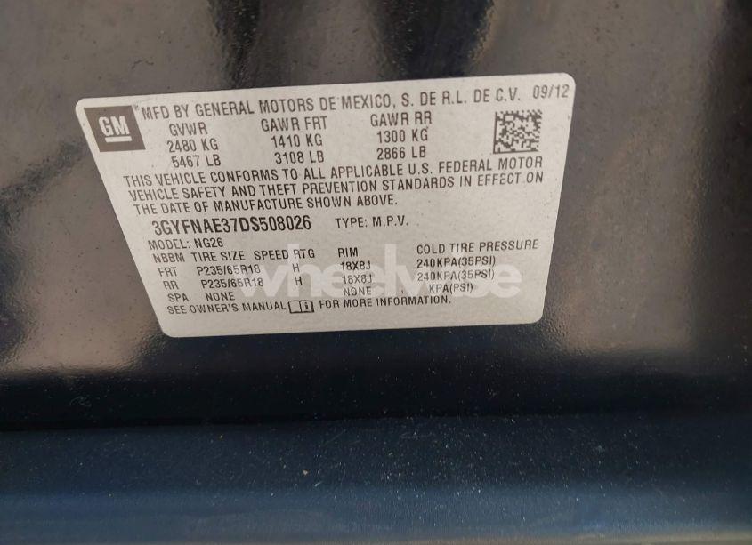 Photo 9 of 2013 Cadillac Srx (VIN 3GYFNAE37DS508026)