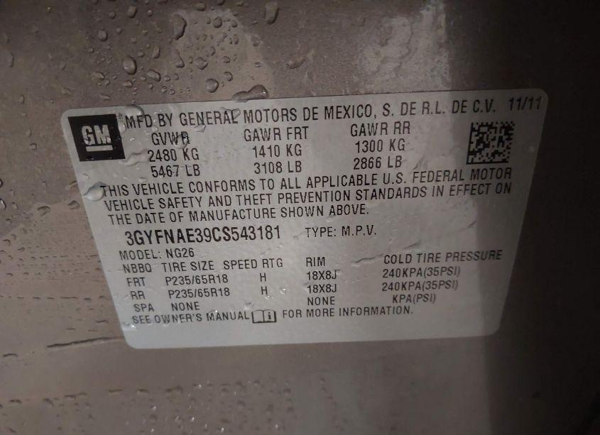 Photo 9 of 2012 Cadillac Srx LUXURY COLLECTION (VIN 3GYFNAE39CS543181)