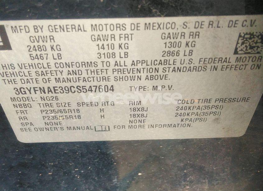 Photo 9 of 2012 Cadillac Srx LUXURY COLLECTION (VIN 3GYFNAE39CS547604)