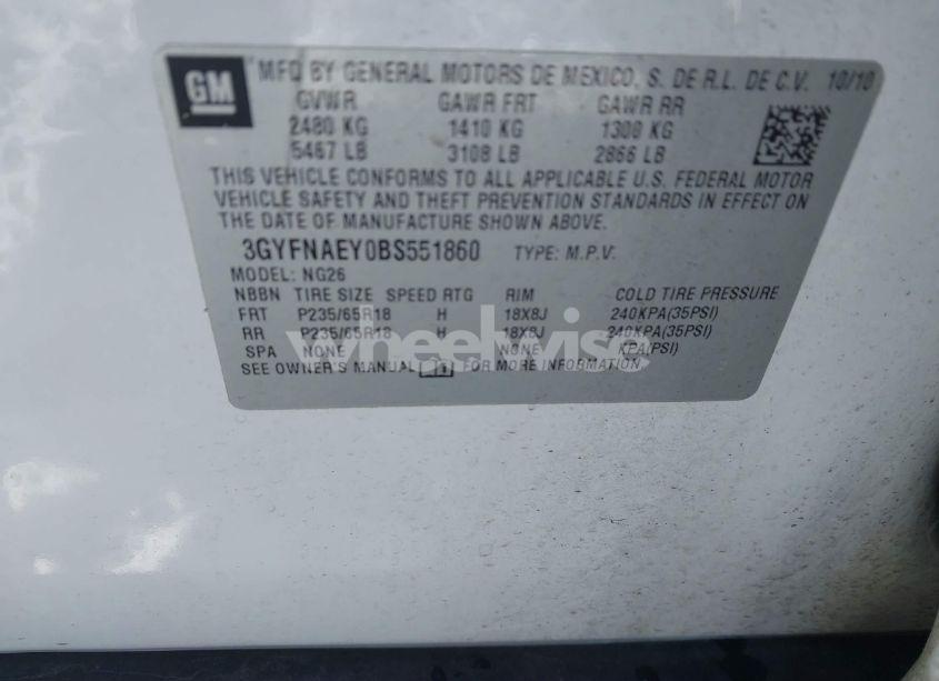 Photo 9 of 2011 Cadillac Srx LUXURY COLLECTION (VIN 3GYFNAEY0BS551860)