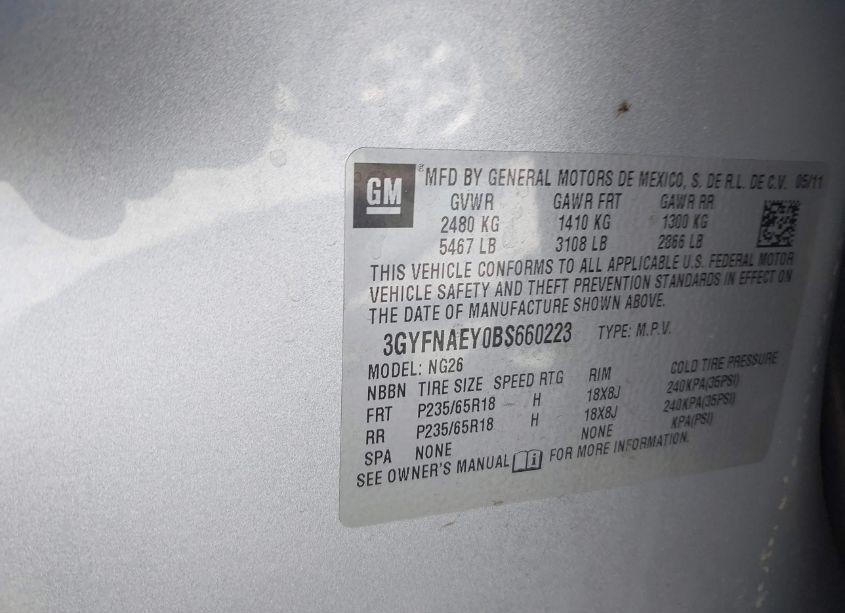 Photo 9 of 2011 Cadillac Srx LUXURY COLLECTION (VIN 3GYFNAEY0BS660223)