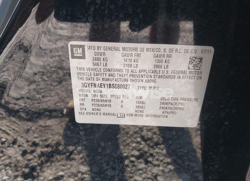 Photo 9 of 2011 Cadillac Srx LUXURY COLLECTION (VIN 3GYFNAEY1BS680027)