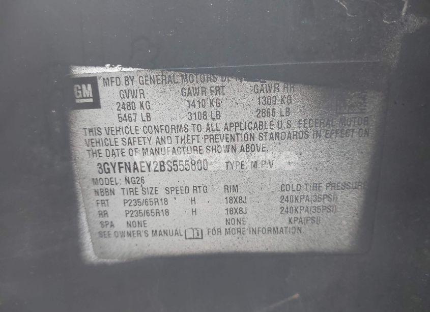 Photo 9 of 2011 Cadillac Srx LUXURY COLLECTION (VIN 3GYFNAEY2BS555800)