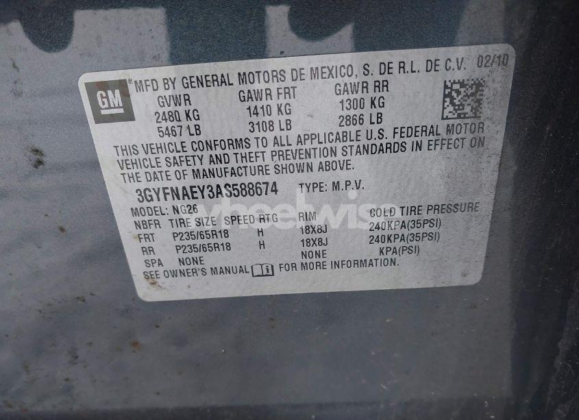 Photo 9 of 2010 Cadillac Srx LUXURY COLLECTION (VIN 3GYFNAEY3AS588674)