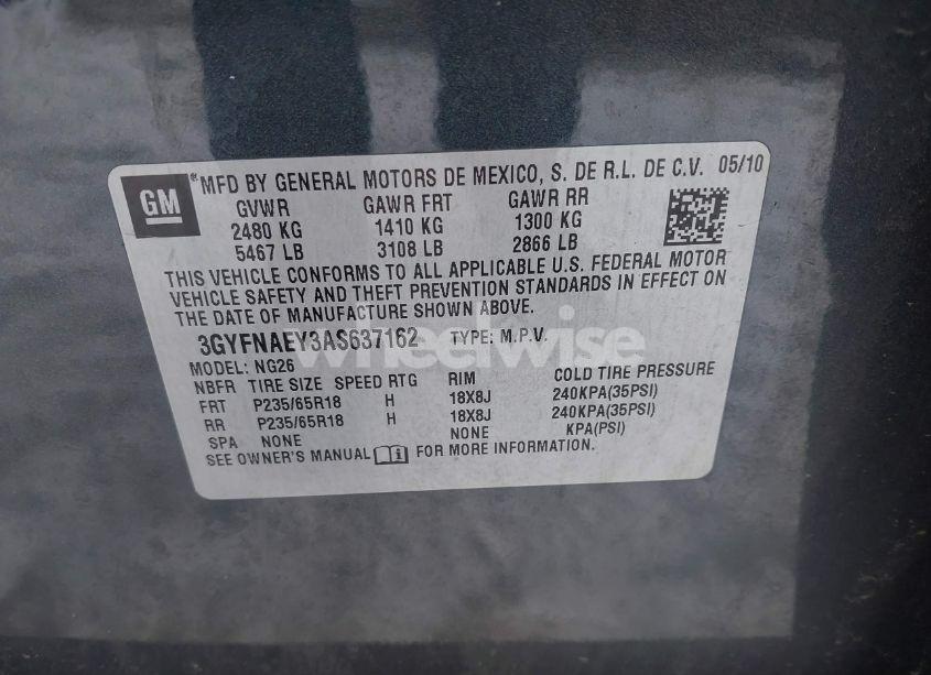 Photo 9 of 2010 Cadillac Srx LUXURY COLLECTION (VIN 3GYFNAEY3AS637162)