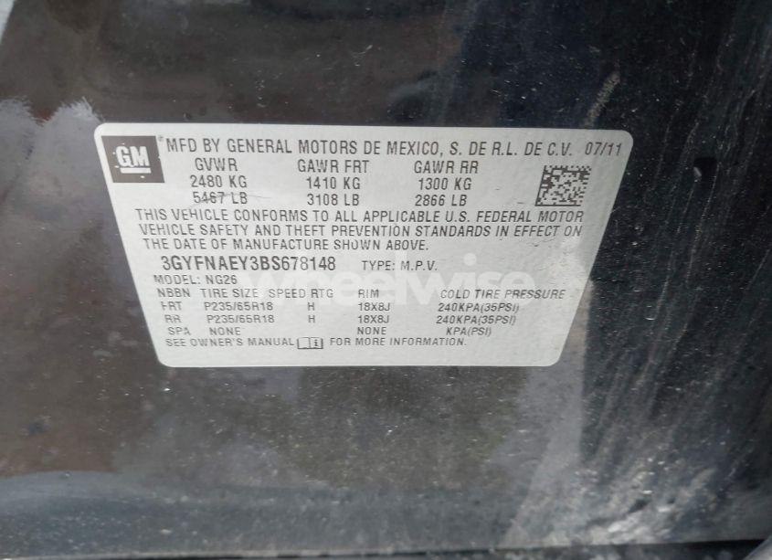 Photo 9 of 2011 Cadillac Srx LUXURY COLLECTION (VIN 3GYFNAEY3BS678148)