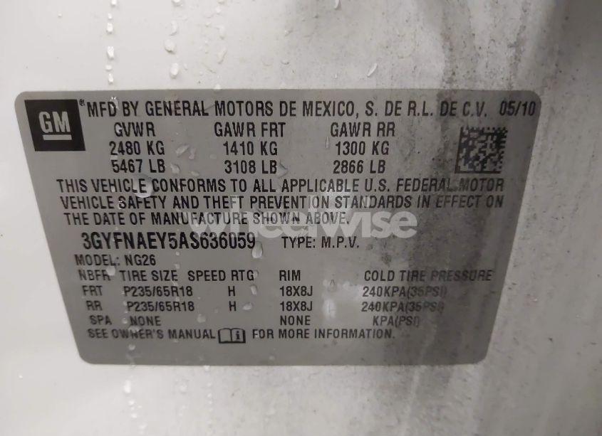 Photo 9 of 2010 Cadillac Srx LUXURY COLLECTION (VIN 3GYFNAEY5AS636059)