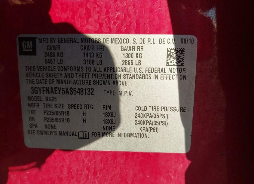 Photo 9 of 2010 Cadillac Srx LUXURY COLLECTION (VIN 3GYFNAEY5AS648132)