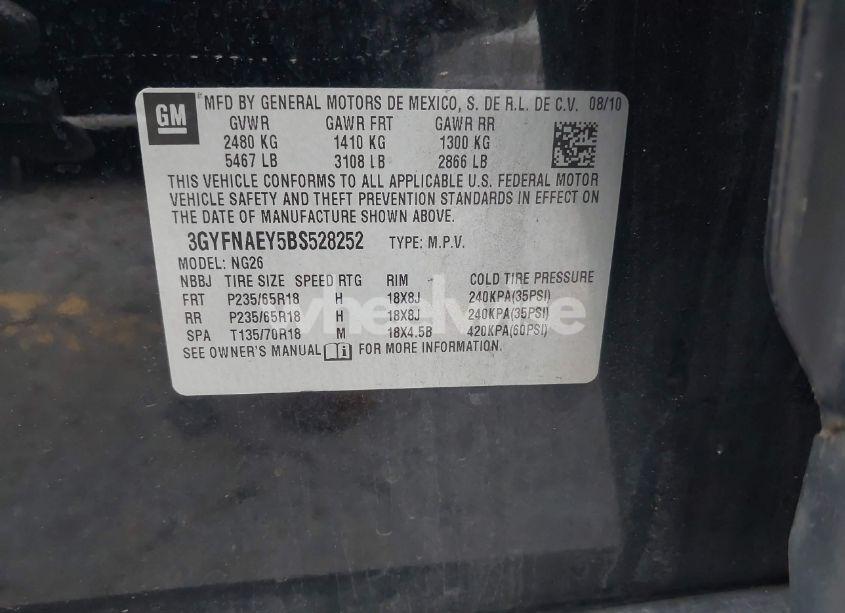 Photo 9 of 2011 Cadillac Srx LUXURY COLLECTION (VIN 3GYFNAEY5BS528252)