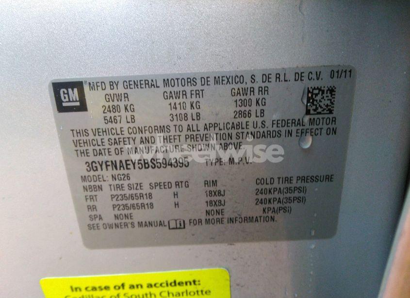 Photo 9 of 2011 Cadillac Srx LUXURY COLLECTION (VIN 3GYFNAEY5BS594395)