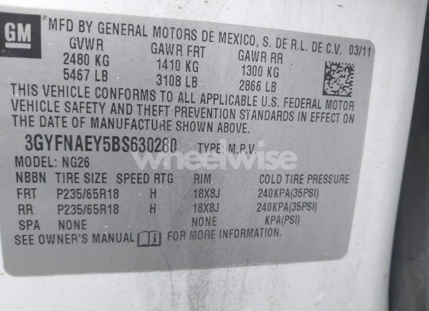 Photo 9 of 2011 Cadillac Srx LUXURY COLLECTION (VIN 3GYFNAEY5BS630280)