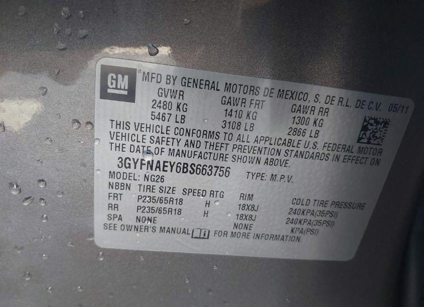 Photo 9 of 2011 Cadillac Srx LUXURY COLLECTION (VIN 3GYFNAEY6BS663756)