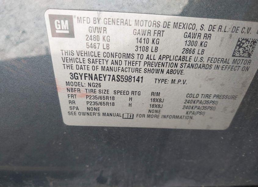 Photo 9 of 2010 Cadillac Srx LUXURY COLLECTION (VIN 3GYFNAEY7AS598141)