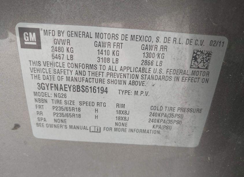 Photo 9 of 2011 Cadillac Srx LUXURY COLLECTION (VIN 3GYFNAEY8BS616194)