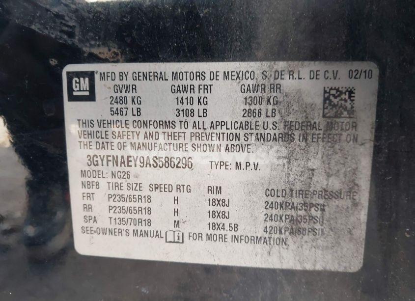 Photo 9 of 2010 Cadillac Srx LUXURY COLLECTION (VIN 3GYFNAEY9AS586296)