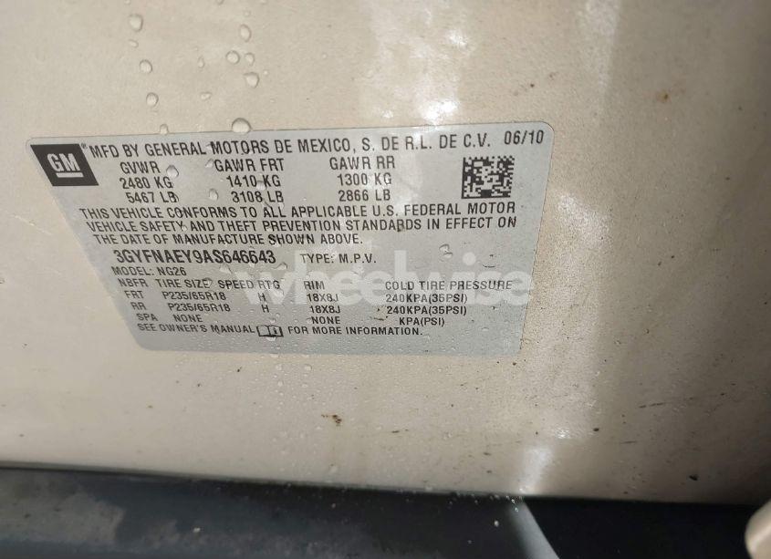 Photo 9 of 2010 Cadillac Srx LUXURY COLLECTION (VIN 3GYFNAEY9AS646643)