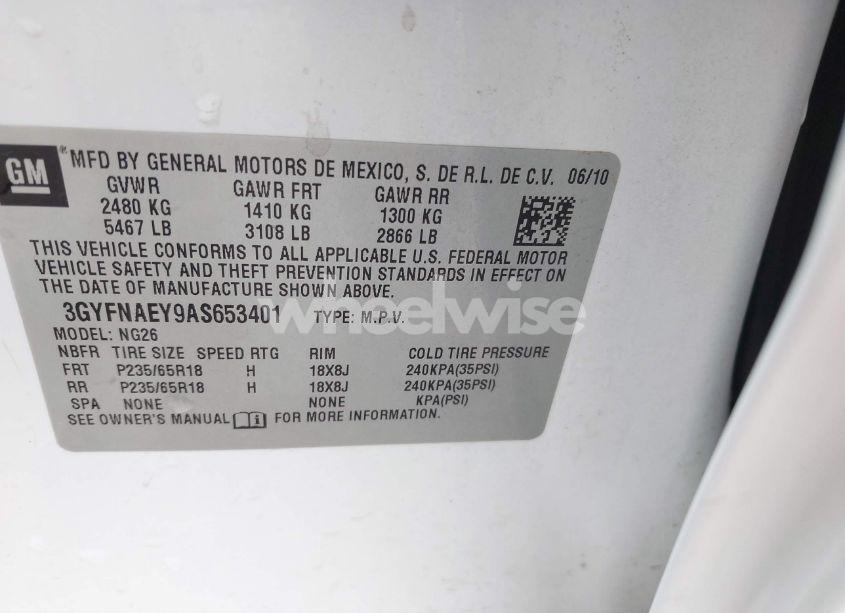 Photo 9 of 2010 Cadillac Srx LUXURY COLLECTION (VIN 3GYFNAEY9AS653401)