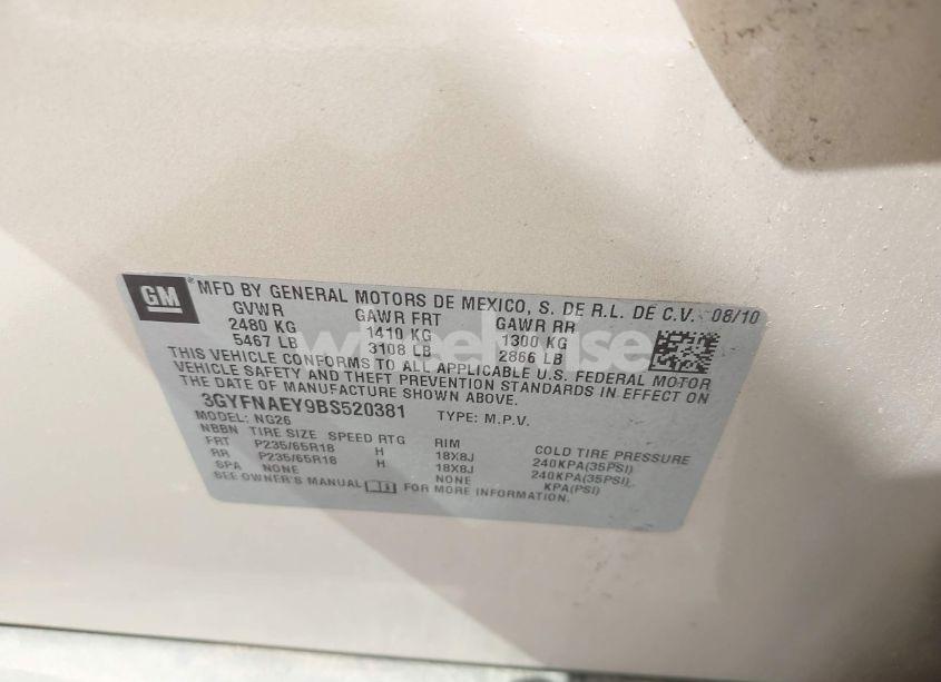 Photo 9 of 2011 Cadillac Srx LUXURY COLLECTION (VIN 3GYFNAEY9BS520381)