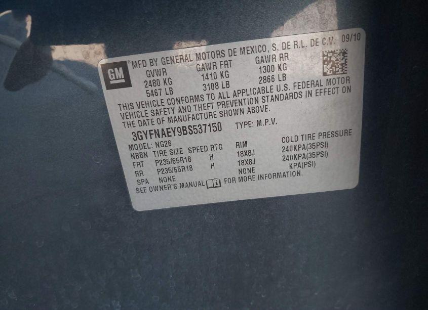 Photo 9 of 2011 Cadillac Srx LUXURY COLLECTION (VIN 3GYFNAEY9BS537150)