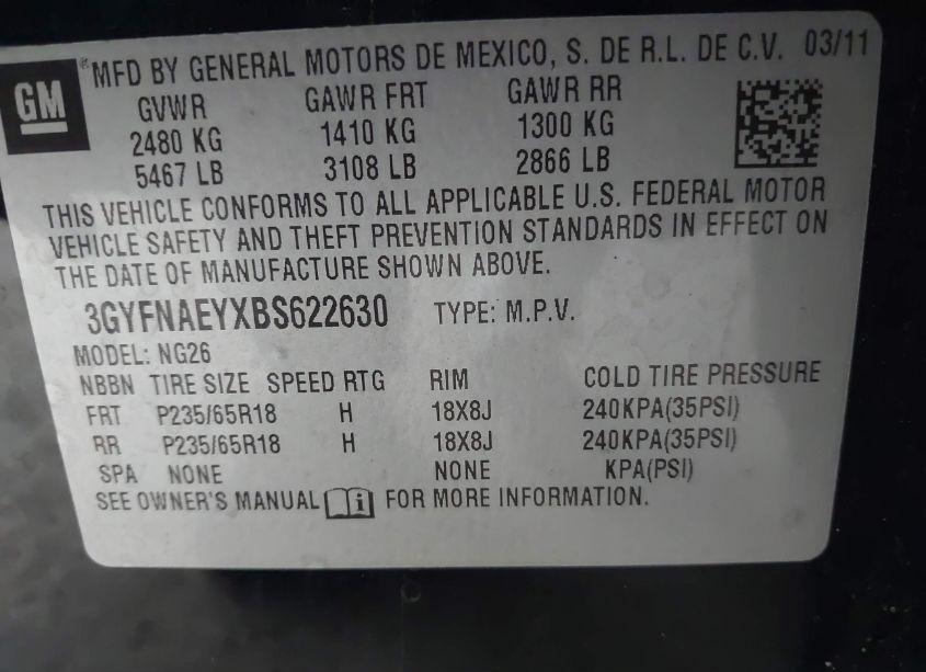 Photo 9 of 2011 Cadillac Srx LUXURY COLLECTION (VIN 3GYFNAEYXBS622630)