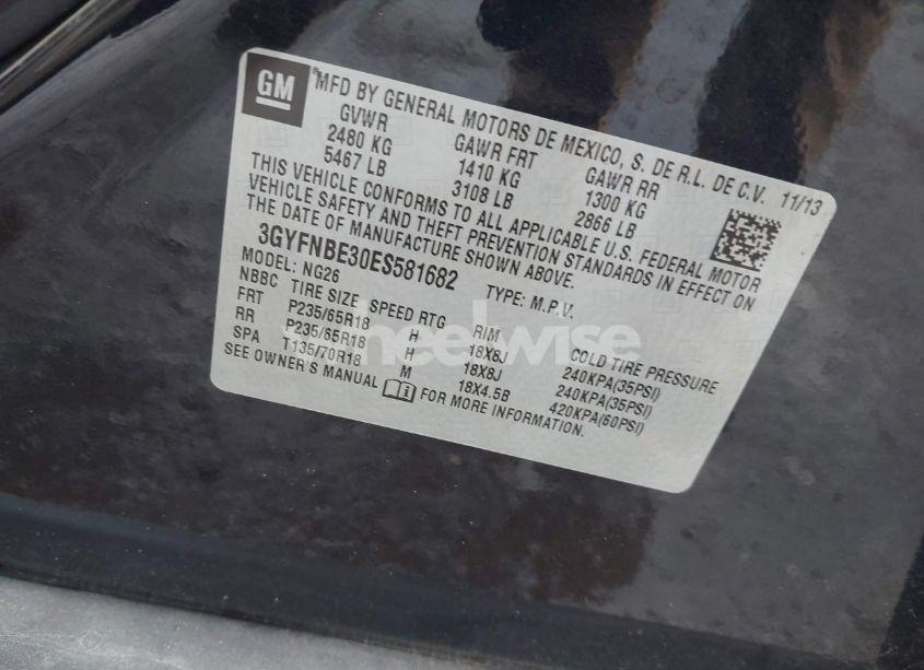 Photo 9 of 2014 Cadillac Srx LUXURY COLLECTION (VIN 3GYFNBE30ES581682)