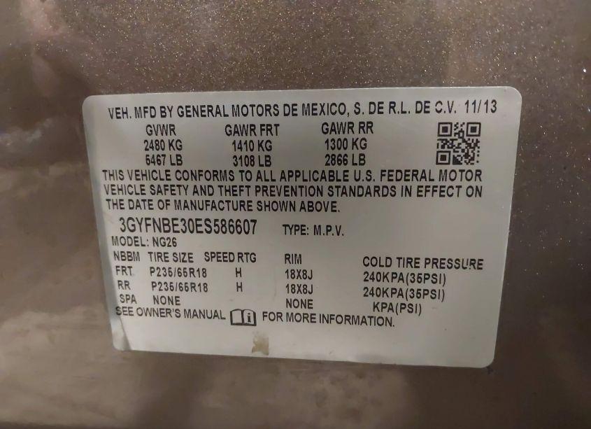 Photo 9 of 2014 Cadillac Srx LUXURY COLLECTION (VIN 3GYFNBE30ES586607)