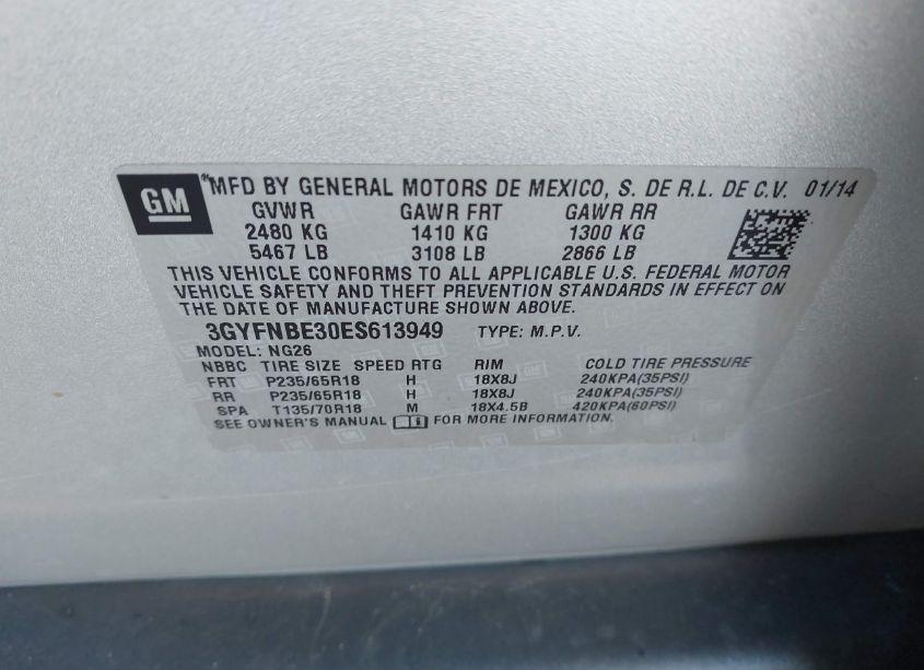 Photo 9 of 2014 Cadillac Srx LUXURY COLLECTION (VIN 3GYFNBE30ES613949)